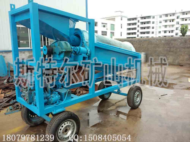 沙子篩分機 砂金洗礦機 沙金分離設備 轉筒篩 滾筒回轉篩 筒式篩分機 滾筒淘產品圖片