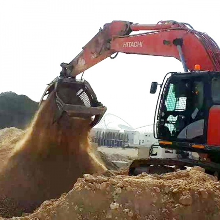 mb挖機篩分斗油氣管道回填細土
