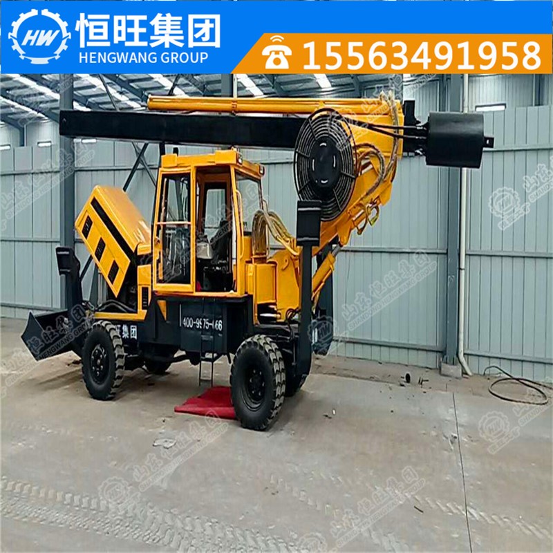 小四輪公路護欄打樁機
